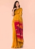 تصویر Angoshobha : ساری دستباف پنبه ای زرد 