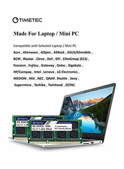 تصویر ماژول حافظه لپ تاپ 16 گیگابایتی 16 گیگابایت چند رنگ 