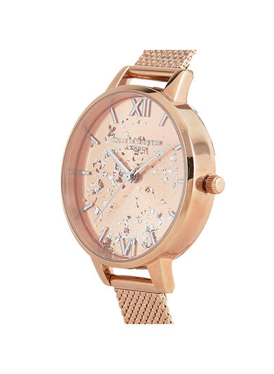 Celestial demi dial watch with boucle mesh clearance