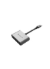 هاب USB 2 پورت Type-C خاکستری/مشکی
