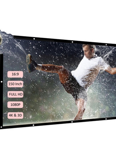 صفحه نمایش پروژکتور تاشو قابل حمل 16:9 HD LU-V5-370 سفید/مشکی