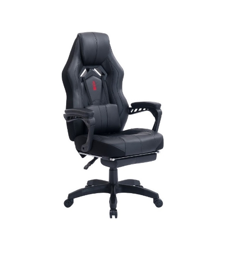 Blitzed OC 6018 Gaming Chair Computer Office Chair in Racing Style With Retractable Footrest - Black | 6018FT/BLACK