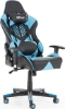 Blitzed Budget Adonis Faux Leather Racing Syle Gaming Chair Without Head Pillow And Lumbar Cushion Without Footrest - Sky Blue