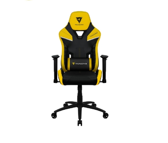 صندلی گیمینگ  ThunderX3 TC5 Professional Leatherette Gaming Chair, 180º Recline, Up to 150kg, 3°-18° Rocking Mechanism, 65mm Nylon Caster, Bumblebee Yellow