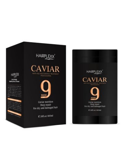 Hairplexx Caviar Anti age Restorative Treatment Professional 9mask 800 ml. ترمیم عمیق موهای خشک و آسیب دیده