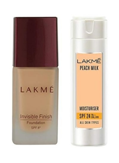 ست کرم ضد آفتاب Invisible Finish SPF 8 Foundation &amp; Peach Milk SPF 24 Moisturizer Shade 01