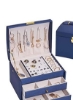 جعبه جواهرات سازمان دهنده کیف چرم مصنوعی با دو کشو