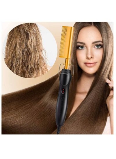 صاف کننده موی هات 1 شانه سرامیکی 2 در 1 شانه سرامیکی برس حرارتی قابل حمل آهنی فر برای موهای خیس و خشک برس زنانه