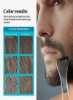 سبیل و ریش، رنگ آمیزی ریش برای موهای خاکستری با برس همراه برای استفاده آسان، با بیوتین آلوئه و روغن نارگیل برای موهای سالم صورت - قهوه ای روشن-متوسط، M-30، بسته 3