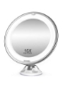 آینه آرایشی 10 برابری با چراغ، آینه آرایشی بزرگنمایی روشن برای سفر دوش حمام رومیزی خانه، چرخش 360 درجه، فنجان مکش قدرتمند