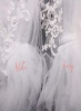 توری دوزی عروس توخالی از گل سفید و عاج چادر قطره ای عروسی با شانه مو مهره های کریستالی توری توری پهن چادر نمازخانه حجاب تک لایه اکسسوری موی عروسی (عاج)