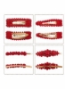 گیره موی مرواریدی، گیره موی مروارید مصنوعی، برای هدایای تولد ولنتاین، گیره موی Bling Hairpins Headwear Barrette tools styleing tools - قرمز و سفید، 8 عدد