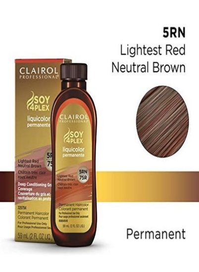 لیکیکالر دائمی برای رنگ موهای تیره، 5Rn قهوه ای خنثی قرمز روشن، 2 اونس.