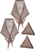 تور موی 4 تکه مثلثی برای غلتک ها توری زنانه توری شبکه موی مثلثی برای خواب 35 x 35 x 57 اینچ (قهوه ای)