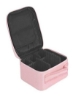 کیت لوازم آرایش حرفه‌ای نایلون ذخیره‌سازی سازمان‌دهنده کیف توالت مسافرتی با محفظه قابل تنظیم، 26L X 23B X 9H سانتی‌متر (رزگلد - نایلون)