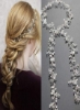 مدل موی بلند عروس انگور روسری کریستال عروس تکه های مو گل عروس اکسسوری موی بدلیجات زنانه و دخترانه (نقره ای)