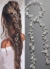 مدل موی بلند عروس انگور روسری کریستال عروس تکه های مو گل عروس اکسسوری موی بدلیجات زنانه و دخترانه (نقره ای)