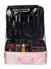 کیف سازمان‌دهنده لوازم آرایش حرفه‌ای نایلونی با محفظه قابل تنظیم (رزگلد، بزرگ (40L X 29B X 14H سانتی‌متر)