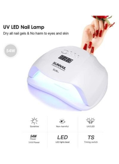 لامپ ناخن LED UV 54W ماشین حرفه ای خشک کن ناخن نور خورشید برای ناخن های دست و پا