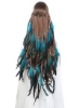 Eaddress Feather Headband Accessories Awaytr Feather Elastic Gypsy Headband headpieces Indian Fancy Headpieces 1970S (آبی)