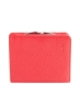 کیف پول کیس لاک چرمی سنگریزه قرمز