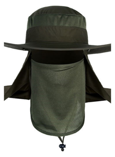کلاه لبه دار گردن ماهیگیری با لبه پهن سبز