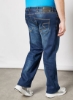 شلوار جین معمولی شسته آبی سایز بزرگ