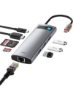 آداپتور 8 در 1 USB C Hub Docking Station با 4K HDMI برای MacBook Pro، Surface Pro، iPad Pro و سایر دستگاه های نوع C خاکستری/مشکی