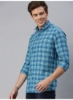 پیراهن راحتی با چاپ چک شده آبی