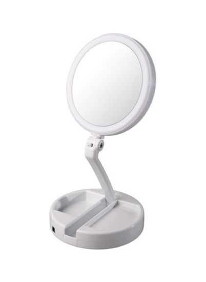 آینه سفری تاشو سفید/نقره ای