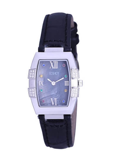 ساعت مچی آنالوگ بند چرمی زنانه E7505-SLBMB - 32 میلی متر - مشکی