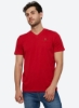 تی شرت یقه V جامد قرمز