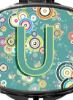 Letter U Circle Teal طرح آینه جمع و جور چند رنگ