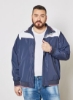 سایز بزرگ Colorblock Bomber Jacket Navy/White