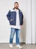 سایز بزرگ Colorblock Bomber Jacket Navy/White