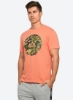 طراحی گرافیکی در تی شرت آستین کوتاه دایره ای نارنجی