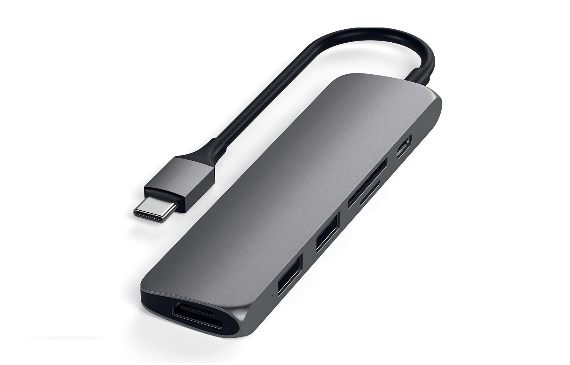 Satechi USB C Hub - Type-C Aluminum Stand & Hub - USB-C Data Port, Micro/SD  Card Readers, USB 3.0 & Headphone Jack Port - for M2/ M1 Mac Mini, Mac