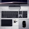 کیبورد ساتچی Satechi Aluminum USB Wired Keyboard with Numeric Keypad - Compatible with iMac Pro, iMac, 2018 Mac Mini, 2018 MacBook Pro/Air and MacOS devices (English, Space Gray)