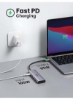 USB C Hub 6-IN-1 به آداپتور HDMI 4K 60Hz با 2 پورت USB 3.0 SD TF Card Reader 100W USB-C Power Delivery آلومینیومی برای M1 MacBook Pro Air iPad Pro 2021 Air Silver