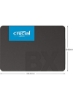 Crucial BX500 2TB 3D NAND SATA SSD داخلی 2.5 اینچی، سرعت خواندن 540 مگابایت در ثانیه - آبی/خاکستری 2 ترابایت