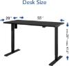 میز با قابلیت تنظیم ارتفاع برقی Flexispot 55 X 28 Inches Electric Stand Up Metal Desk Workstation