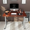 میز با قابلیت تنظیم ارتفاع برقی FLEXISPOT EG1 Essential Standing Desk 48 x 24 Inches with Splice Board Height Adjustable Desk Electric Sit Stand Desk Home Office Desks Vici