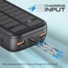 پاور بانک با پنل خورشیدی Promate EcoLight Solar Power Bank, With Built-in USB-C & Lightning Cables, 20000mAh Battery Capacity, 4-5 Hours Charging Time, Charge 5 Devices, 20W Power Delivery, USB-C