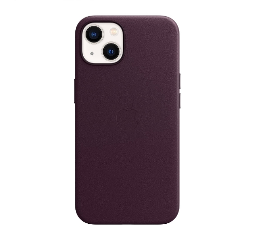 کاور آیفون 13مدل Apple Leather Case with MagSafe (for iPhone 13) - Dark Cherry