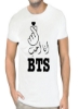 من عاشق تی شرت آستین کوتاه عربی BTS سفید هستم
