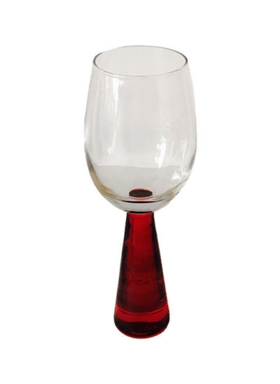 لیوان نوشیدنی 4 تکه شفاف/قرمز 20.5x7.5 سانتی متر