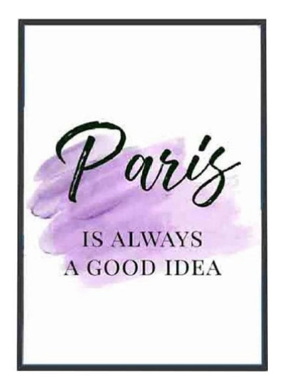 پاریس ایده خوبی است نقاشی روی بوم چاپ شده بنفش/مشکی 57 x 71 x 4.5 سانتی متر