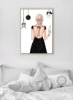 نقاشی بوم چاپ شده دختر مد به رنگ صورتی/مشکی/خاکستری 57 × 71 × 4.5 سانتی متر