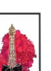 نقاشی بوم چاپ شده برج ایفل گل پاریس مشکی/طلا/قرمز 57*71*4.5 سانتی متر