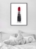 نقاشی روی بوم چاپ رژلب قرمز قرمز / خاکستری / مشکی 57 x 71 x 4.5 سانتی متر